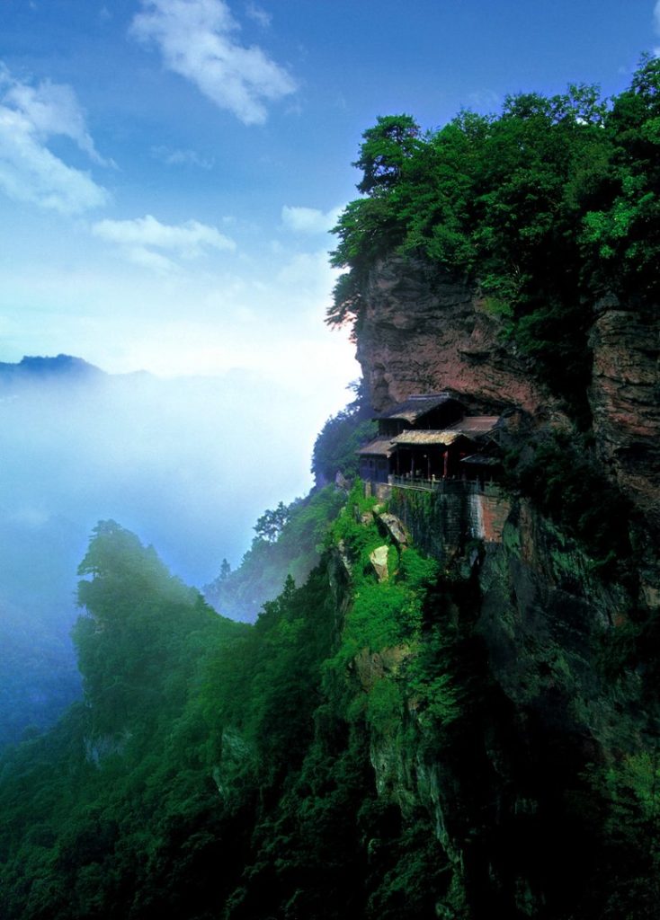 The image shows Nanyan Palace, a place visited during wudang kung fu tour
